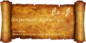 Csjernyik Júlia névjegykártya